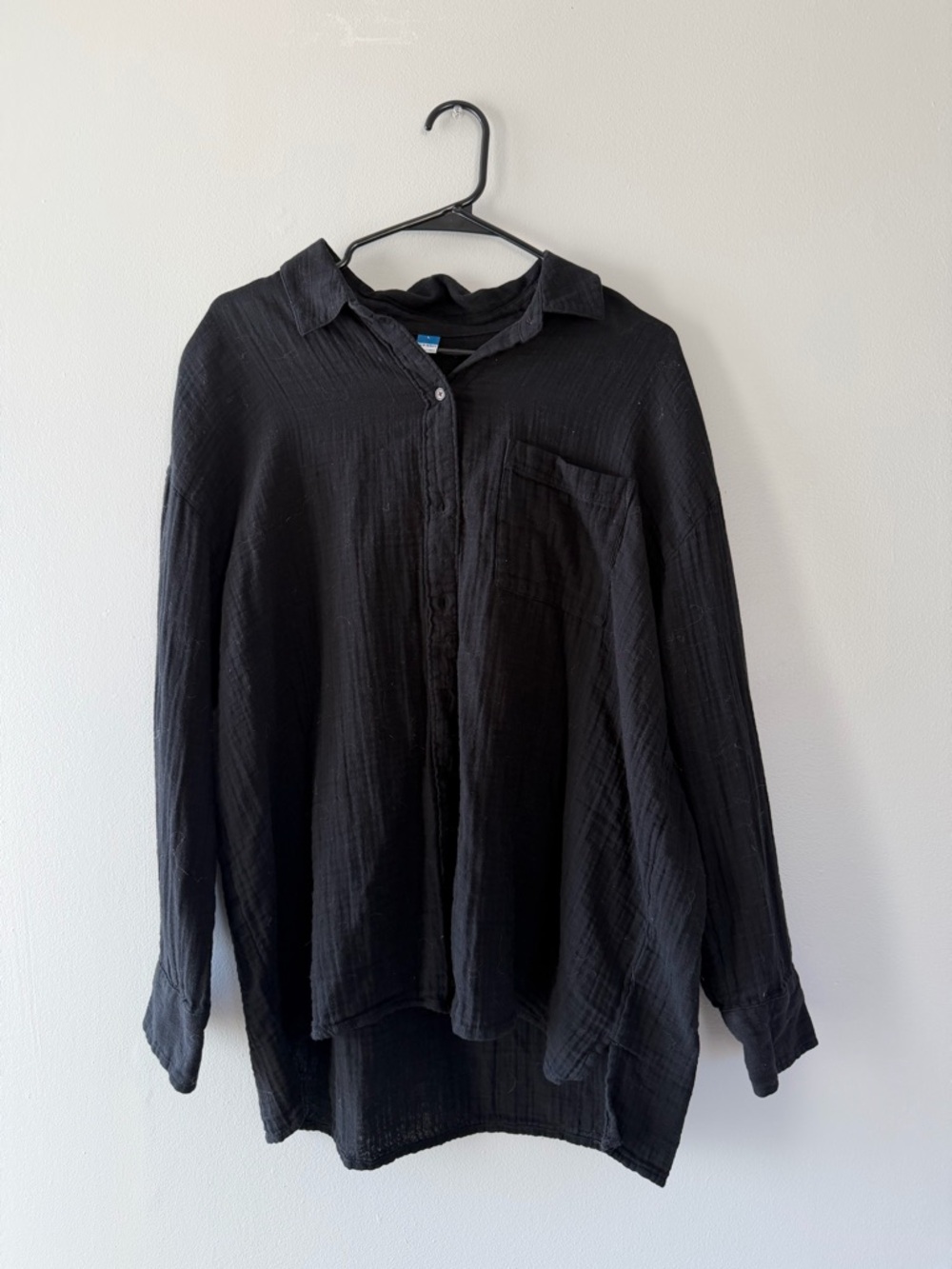 Black Old Navy Button Down Oversized Dress Shirt